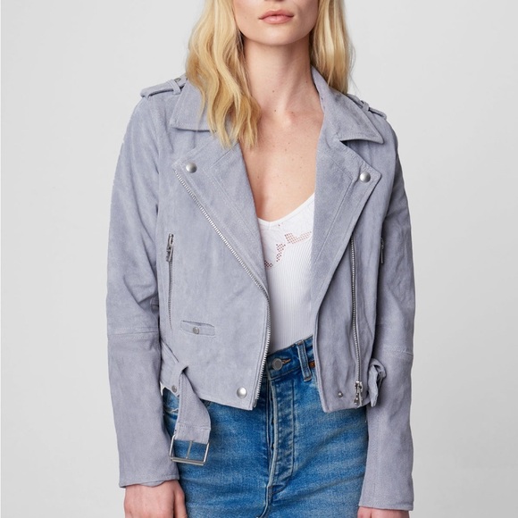 Blank NYC Women's Cloud Grey Leather Jacket - Picture 2 of 10